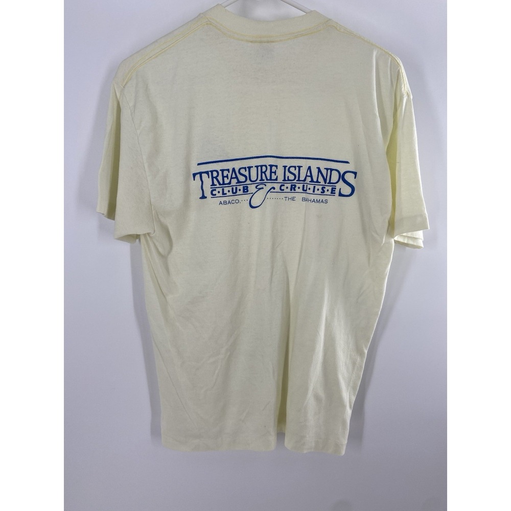 Vintage 90s Treasure Islands Club & Cruise T Shirt Adult XL White Single Stitch